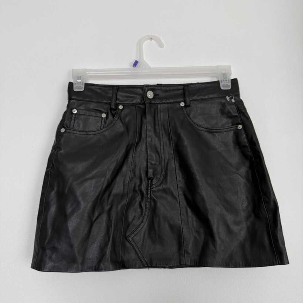 Zara Black Faux Leather Mini Skirt